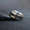 Anxiety Ring - (Ketting) - Stress Ring - Fidget Ring - Anxiety Ring For Finger - Draaibare Ring - Spinning Ring - Zilver-Zwart kleurig RVS - (19.75mm / maat 62)