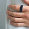 Anxiety Ring - (Ketting) - Stress Ring - Fidget Ring - Anxiety Ring For Finger - Draaibare Ring - Spinning Ring - Zwart-Blauw - (20.75mm / maat 65)