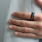 Anxiety Ring - (Ketting) - Stress Ring - Fidget Ring - Anxiety Ring For Finger - Draaibare Ring - Spinning Ring - Blauw-Goud kleurig RVS - (18.50mm / maat 58)
