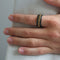 Anxiety Ring - (Ketting) - Stress Ring - Fidget Ring - Anxiety Ring For Finger - Draaibare Ring - Spinning Ring - Zwart-Goud kleurig RVS - (17.50mm / maat 55)