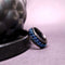 Anxiety Ring - (Ketting) - Stress Ring - Fidget Ring - Anxiety Ring For Finger - Draaibare Ring - Spinning Ring - Zwart-Blauw - (21.50mm / maat 68)