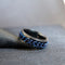 Anxiety Ring - (Ketting) - Stress Ring - Fidget Ring - Anxiety Ring For Finger - Draaibare Ring - Spinning Ring - Zwart-Blauw - (18.50mm / maat 58)