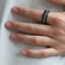 Anxiety Ring - (Ketting) - Stress Ring - Fidget Ring - Fidget Toys - Draaibare Ring - Angst Ring - Zwart-Zilver kleurig RVS - (16.00mm / maat 50)