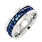 Anxiety Ring - (Kettinkje) - Stress Ring - Fidget Ring - Anxiety Ring For Finger - Draaibare Ring - Spinning Ring - Blauwkleurig RVS - (19.75mm / maat 62)