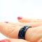 Anxiety Ring - (Kettinkje) - Stress Ring - Fidget Ring - Anxiety Ring For Finger - Draaibare Ring - Spinning Ring - Zwart-Blauw kleurig RVS - (19.25mm / maat 60)