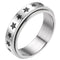 Anxiety Ring - (Sterretjes) - Stress Ring - Fidget Ring - Draaibare Ring - Spinning Ring - Spinner Ring - Zilverkleurig RVS - (18.25 mm / maat 57)