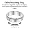 Anxiety Ring - (Zirkonia) - Stress Ring - Fidget Ring - Anxiety Ring For Finger - Draaibare Ring - Spinning Ring - Zilverkleurig RVS - (17.25 mm / maat 54)