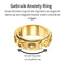 Anxiety Ring - (zon maan) - Stress Ring - Fidget Ring - Draaibare Ring - Spinning Ring - Spinner Ring - Goudkleurig RVS - (20.75 mm / maat 65)