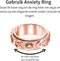 Anxiety Ring - (zon maan) - Stress Ring - Fidget Ring - Draaibare Ring - Spinning Ring - Spinner Ring - Koperkleurig RVS - (20.00 mm / maat 63)