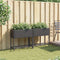 vidaXL - Plantenbakken - met - schap - 2 - st - 70x28x70 - poly - rattan - zwart