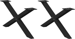 vidaXL - Salontafelpoten - 2 - st - X-vormig - 70x(30-31) - cm - staal - zwart