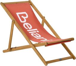 ANZIO - Strandstoel - Lichthout/Rood - Acaciahout