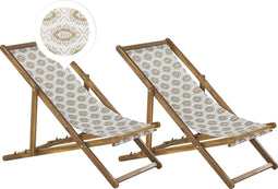 ANZIO - Strandstoel set van 2 - Beige - Polyester
