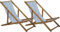 ANZIO - Strandstoel set van 2 - Blauw - Polyester