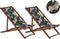 ANZIO - Strandstoel set van 2 - Donkere houtkleur/Dieren - Polyester