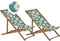ANZIO - Strandstoel set van 2 - Lichthout/Groen/Bloemen - Polyester