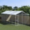 vidaXL - Hondenkennel - met - dak - 3x9x2,5 - m - gegalvaniseerd - staal - zilverkleur