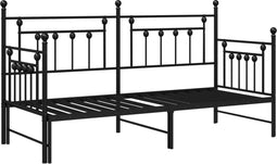 vidaXL - Ligbed - Frame - met - Lade - Zwart - 75x190 - cm - Staal