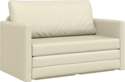 vidaXL - Vloersofa - Bed - 2-in-1 - Crème - 124x71x78 - cm - Kunstleer