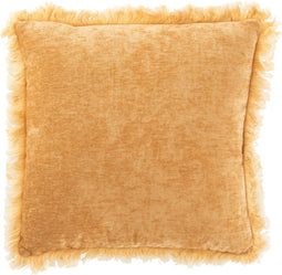 J-Line kussen Franje - polyester - oker