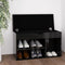 vidaXL Schoenenbank - 80x30x47 cm - Hoogglans zwart - Hout met kussen