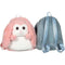 GIPSY TOYS Fluffy Bag - Pluche rugzak - Blauw-wit konijn 30 cm