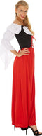 dressforfun Dirndl Resi - Dameskostuum schoudervrij met vetersluiting - zwart / rood