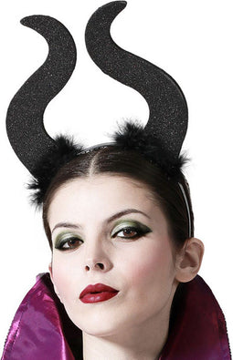 Halloween/horror verkleed diadeem/tiara - grote duivel hoorns - kunststof - dames/meisjes
