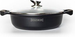 Royalty Line® BR30M Hapjespan Inductie - Ø 30 cm / 4.8 Liter Braadpan - Hapjespannen Voor Alle Warmtebronnen - Antiaanbaklaag - Zwart