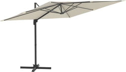 vidaXL - Zweefparasol - met - aluminium - paal - 400x300 - cm - zandwit