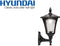 Hyundai - klassieke LED wandlamp met zonnepaneel - Zwart