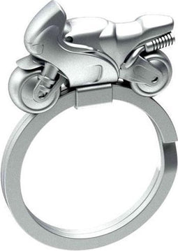 Metalmorphose Motor Sleutelring Sport Race TT Cadeau Accessoire- Zilver
