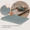 Lionelo Megs - Verschoonkussen - Waterdicht Antislip PU-schuim Verhoogde Randen 70×49×7 cm Grijs