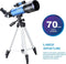 Aomekie Telescopische Astronomie 70/400 verrekijker telescoop voor kinderen en beginners met aluminium statief, smartphone-adapter en maanfilter