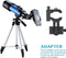 Aomekie Telescopische Astronomie 70/400 verrekijker telescoop voor kinderen en beginners met aluminium statief, smartphone-adapter en maanfilter