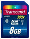 Transcend 8GB SDHC - Geheugenkaart Class 10 UHS-I 300X - 25 Mb/s schrijfsnelheid (1 stuk)