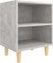 vidaXL - Nachtkastjes - 2 - st - met - houten - poten - 40x30x50 - cm - betongrijs