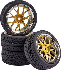 Carson Modellsport 1:10 Straatmodel Complete wielen Wegprofiel Y-spaken Goud, Chroom 4 stuk(s)
