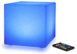 Hortensus - LED Kubus / Bijzettafel - Draadloos, Weerbestendig, Instelbare RGB Kleuren - 60 x 60 x 6