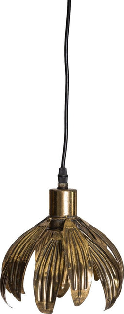 PTMD Danice Hanglamp Blad Patroon - 18 x 18 x 30 cm - Metaal - Goud - Goud