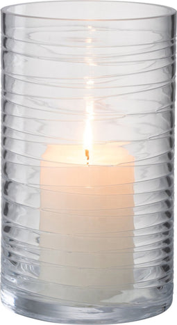J-Line windlicht Strepen - glas - transparant - large