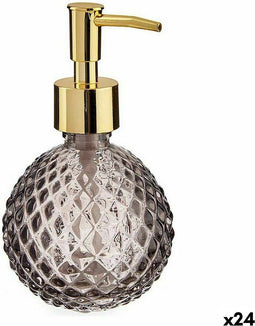 Zeepdispenser 200 ml Gouden Antraciet Glas ABS 24 Stuks (8,5 x 15 x 9 cm)