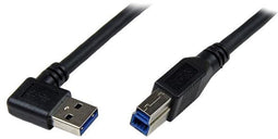 Startech.com USB 3.0-kabel - 1 m - rechtshoekig A naar B M/M - Zwart
