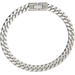 Guess Armband voor heren uit de collectie Link City. De armband heeft stenen diamanten en heeft maat S. De armband heeft de kleur staal en grijs. De referentie is: JUMB04086JWSTS, Gelegee...