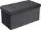 Voetenbank Opbergbank zitting van Fluweel,Poef opbergkruk Opvouwbare 76x37,5x38cm,Grijs SH70gr