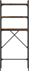 vidaXL - Wasmachinerek - 67x25x163 - cm - bewerkt - hout - gerookt - eikenkleurig