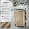 tectake® Mila - 4-Delige Kofferset - Hardcase ABS met TSA-Cijferslot en Bagageweegschaal - Champagne