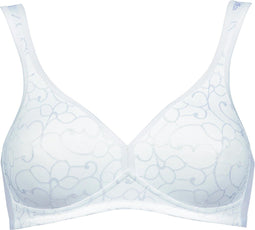 Triumph Elegant Cotton N - Beugelloze beha - Bloemmotief - Wit