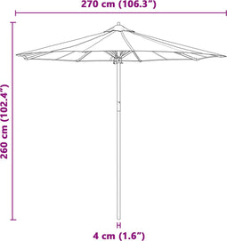 vidaXL - Crème - Witte - Tuinparasol - 270x260 - cm - in - Bamboe