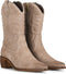 PS Poelman BABS - Dames Cowboylaarzen - Western hak 5,5 cm - Licht Beige - Maat 40